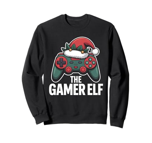The Gamer Elf Videospiele für Jungen, Herren, Kinder Sweatshirt von Boys Christmas Elf Funny Gaming
