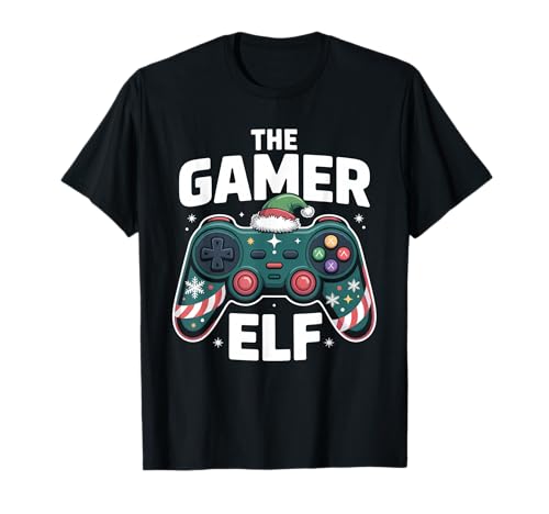 The Gamer Elf Videospiele für Jungen, Herren, Kinder T-Shirt von Boys Christmas Elf Funny Gaming