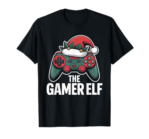 The Gamer Elf Videospiele für Jungen, Herren, Kinder T-Shirt von Boys Christmas Elf Funny Gaming