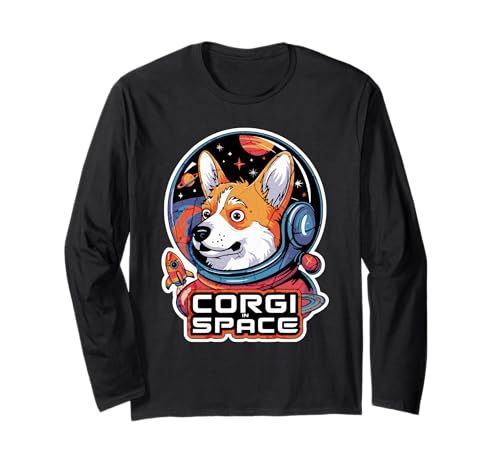 Corgi In Space Design Lustiger Kinder Corgi Langarmshirt von Boys Corgi Designs