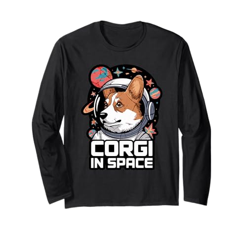 Lustiger walisischer Corgi im Weltraum Design Kinder Corgi Langarmshirt von Boys Corgi Dog Lover Designs