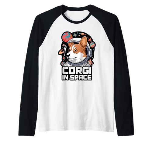Lustiger walisischer Corgi im Weltraum Design Kinder Corgi Raglan von Boys Corgi Dog Lover Designs