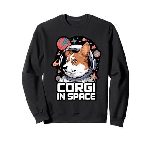 Lustiger walisischer Corgi im Weltraum Design Kinder Corgi Sweatshirt von Boys Corgi Dog Lover Designs