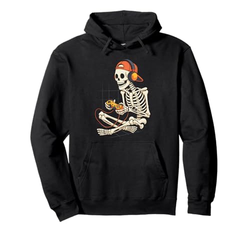 Halloween Skelett Gamer Video Gaming Jungen Herren Kinder Tees Pullover Hoodie von Boys Funny Halloween Skeleton Tees for gamers
