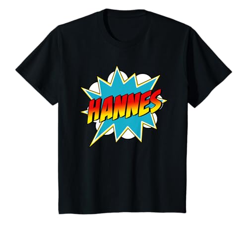 Jungen Hannes Name Comic Buch Superheld T-Shirt von Boys Hannes Name Comic Book Superhero