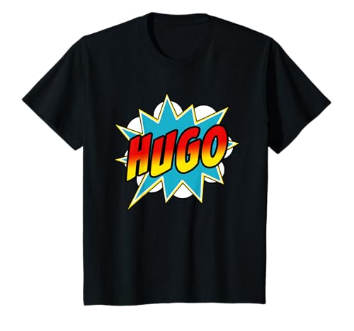 Jungen Hugo Comic Buch Superheld Name T-Shirt von Boys Hugo Comic Book Superhero Name