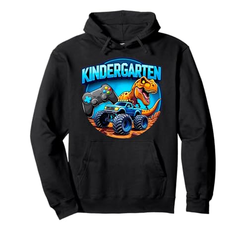 Jungen Kindergarten Schule Gaming Controller T-Rex Truck Pullover Hoodie von Boys Kindergarten School Merch