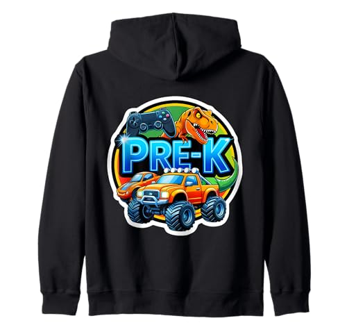 Jungen Pre-K Back To School Gaming Controller T-Rex Truck Kapuzenjacke Jungen Pre-K Back To School Gaming Controller T-Rex Truck Kapuzenjacke von Boys Pre-K Back To School Merch