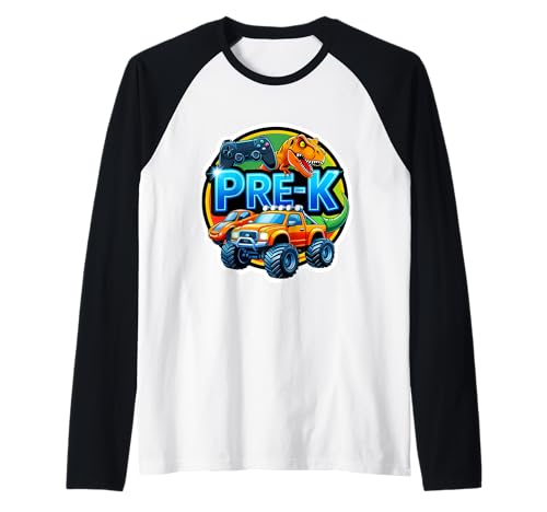 Jungen Pre-K Back To School Gaming Controller T-Rex Truck Raglan Jungen Pre-K Back To School Gaming Controller T-Rex Truck Raglan von Boys Pre-K Back To School Merch