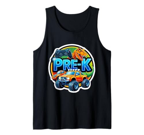 Jungen Pre-K Back To School Gaming Controller T-Rex Truck Tank Top Jungen Pre-K Back To School Gaming Controller T-Rex Truck Tank Top von Boys Pre-K Back To School Merch