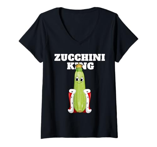 Damen Zucchini King | Herren Zucchini T-Shirt | Jungen Zucchini T-Shirt mit V-Ausschnitt von Boys Zucchini Shirts for Men