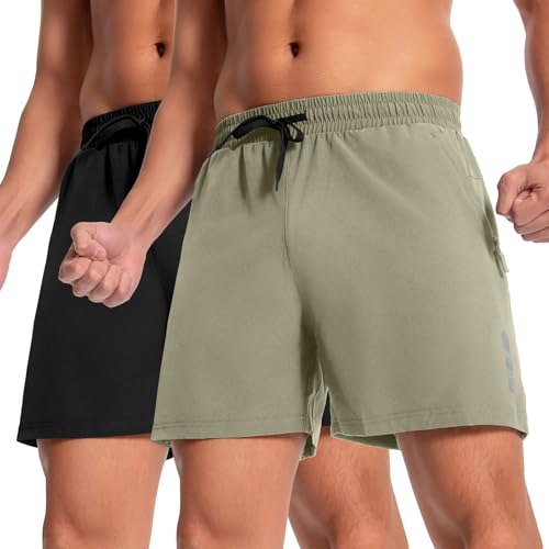 Boyz Herren 2er Pack 5" Outdoor-Wandershorts Schnelltrocknend Leicht für Angeln Reise Schwarz/Khaki-05-L Boyz Herren 2er Pack 5" Outdoor-Wandershorts Schnelltrocknend Leicht für Angeln Reise Schwarz/Khaki-05-L von Boyzn