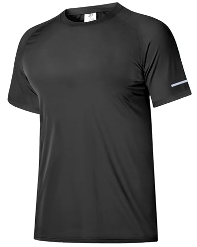Boyzn 3er Pack UV Shirt Herren Rashguard UPF 50+ UV Schutz T-shirts, Atmungsaktiver Schnell Trocknender Schwimmen Shirt, Sportshirt Herren Kurzarm Rash Guard Badeshirt Wassershirt Wandershirt Black-XL von Boyzn
