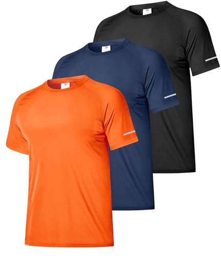 Boyzn 3er Pack UV Shirt Herren Wasser UV-Schutz UPF 50+ Schwimmshirt Rashguard Atmungsaktiv Rash Guard UV Badeshirt Funktionsshirt Herren Kurzarm Wassershirt Wandershirt für Schwimmen Surfen 3P04-S von Boyzn