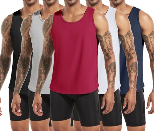 Boyzn 5er Pack Herren Tank Top Fitness Tankshirt Ärmelloses Training Workout Achselshirt Sommer Unterhemd Funktionsunterhemd Laufshirt ts 5P01-L von Boyzn