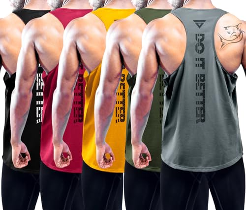 Boyzn 5er Pack Pack Tank Top Herren, Sommer Ärmelloses T-Shirts Sport Unterhemd Workout Weste Achselshirt Funktionsunterhemd Laufshirt Bodybuilding Muskelshirt Sleeveless Fitness T-Shirt 5P05-2XL von Boyzn