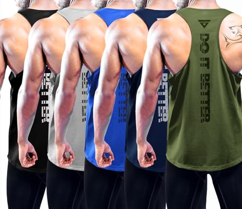 Boyzn 5er Pack Tank Top Herren, Sommer Ärmelloses T-Shirts Sport Unterhemd Workout Weste Achselshirt Funktionsunterhemd Laufshirt Bodybuilding Muskelshirt Sleeveless Fitness T-Shirt 5P02-XL von Boyzn