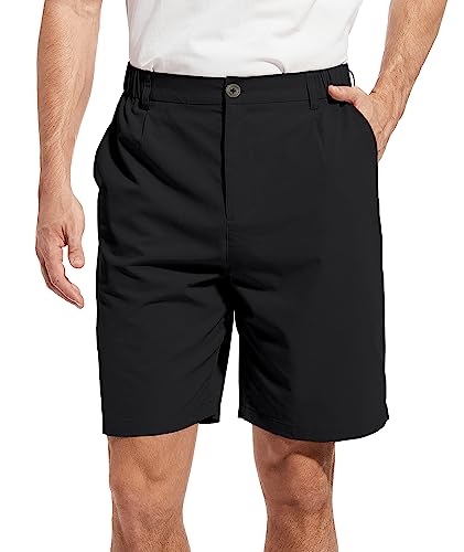 Boyzn Herren 9" Inseam Golf Outdoor Flat Front Shorts Casual Arbeitskleid Shorts Schnell trocknende Athletische Shorts mit 5 Taschen Black-38 von Boyzn