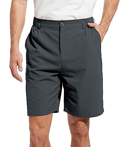 Boyzn Herren 9" Inseam Golf Outdoor Flat Front Shorts Casual Arbeitskleid Shorts Schnell trocknende Athletische Shorts mit 5 Taschen Deep Grey-32 von Boyzn