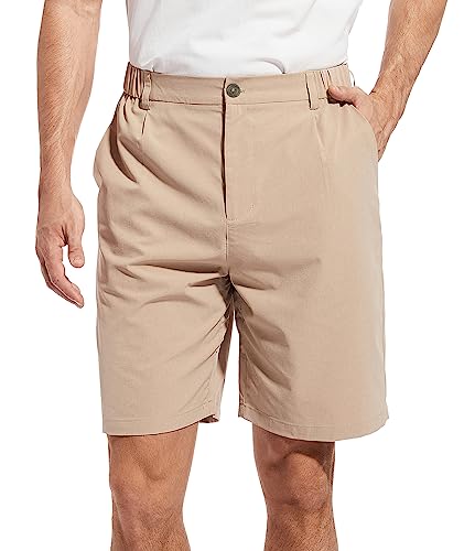 Boyzn Herren 9" Inseam Golf Outdoor Flat Front Shorts Casual Arbeitskleid Shorts Schnell trocknende Athletische Shorts mit 5 Taschen Khaki-34 von Boyzn