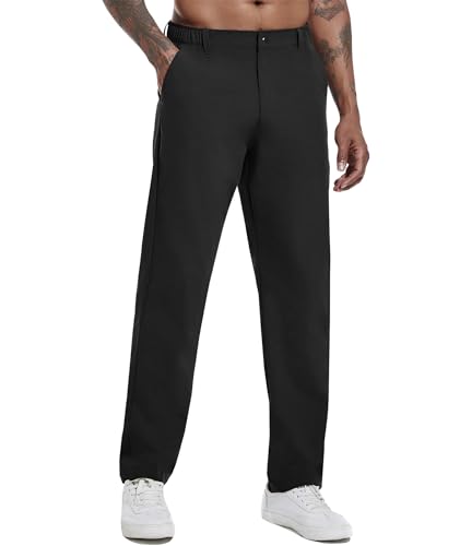 Boyzn Men's Golf Pants with 5 Pockets Lightweight Stretch Quick Dry Casual Travel Work Dress Pants Black02-32 von Boyzn