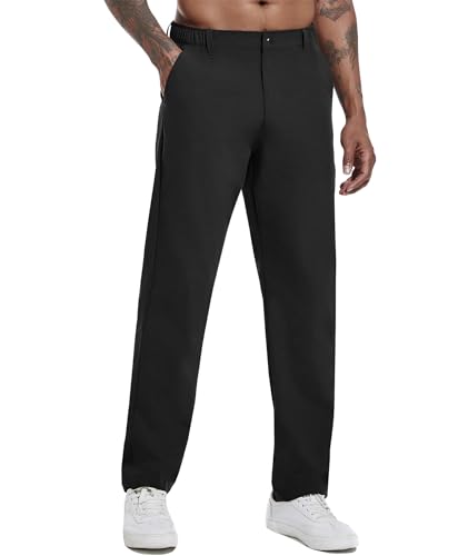 Boyzn Men's Golf Pants with 5 Pockets Lightweight Stretch Quick Dry Casual Travel Work Dress Pants Black02-36 von Boyzn