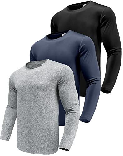 Herren 3er Pack Langarmshirt T-Shirts, UPF 50+ UV Schnelltrocknend Funktionsshirt Laufshirts, Atmungsaktiv Langarm Sportshirt Gym Shirt Outdoor Workout Fitness Oberteil Black/Navy/HGrey-3P03-3XL Herren 3er Pack Langarmshirt T-Shirts, UPF 50+ UV Schnelltrocknend Funktionsshirt Laufshirts, Atmungsaktiv Langarm Sportshirt Gym Shirt Outdoor Workout Fitness Oberteil Black/Navy/HGrey-3P03-3XL von Boyzn