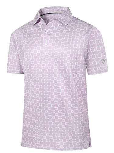 Herren Poloshirt Feuchtigkeitsübertragendes & schnell trocknendes Sport Kurzarm Golf T-Shirt Circles-11-2XL von Boyzn