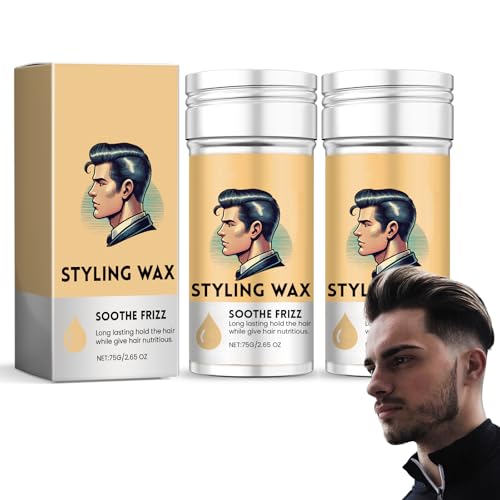 2 Stück Haarwachsstift, Haarstyling-Wachsstift nicht fettende Styling-Pomade für abstehende Haare, krauses Haar und glattes Hairstyling von Bploar