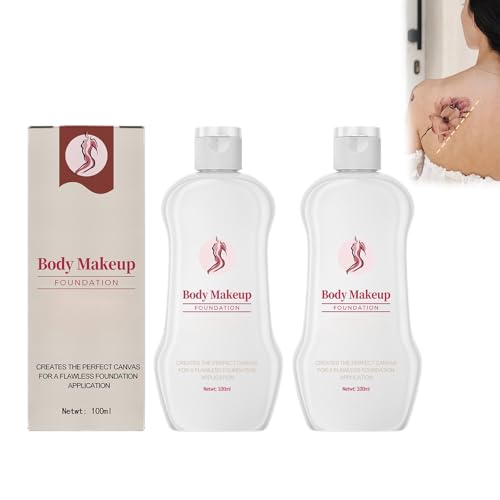 Body Makeup Foundation, Natürliches Bein- Und Körpernarben-Abdeckungs-Make-up, Wasserdichte Vollabdeckung für Tattoos & Narben, 24H Halt für Natürlichen Teint (100ml, 2 Stück) von Bploar