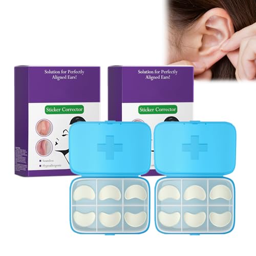 Ear Corrector Ohrkorrektur Sticker Ohrlappen-Unterstützungs-Patches für konkave Ohren, Silikon-Kosmetik-Ohrpflaster zur Schaffung eines V-förmigen Gesichts und natürlicher Ohrkonturen, 12 Stück von Bploar