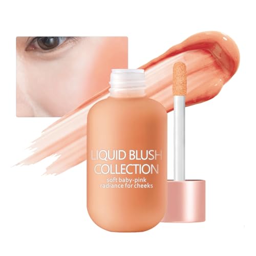 Liquid Blush Langanhaltendes Flüssiges Rouge Waterproof Rouge Mattes Flüssiges Rouge-Make-up Natürliches Aussehen Flüssige Rouge Blush Liquid für Frauen, 12g (#04) von Bploar