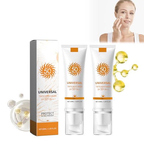 Tinted Moisturizer Getönte Sonnencreme, Getönte alles in einem Tagescreme – pflegende Creme mit feuchtigkeitsspendender Wirkung und LSF50 Schutz, Leichte Deckkraft für Natürlichen Teint von Bploar