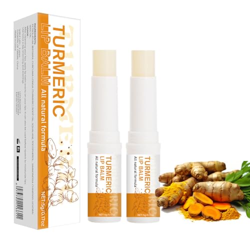 2 Pieces Turmeric Lip Balm for Dark Lips, Lip Brightening for Dark Lips von Bpoeee