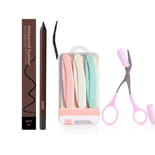 24 HR Waterproof Eyeliner Duo Sharpenable Eye Pencil, Plum Waterproof Eyeliner Duo Sharpenable Eye Pencil (03-Black) von Bpoeee