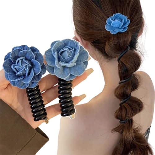 4 Pieces No Damage Soft Elastic Spiral Hair Ties for Thin Hair, Spiral Hair Ties for Women & Girls, Soft Elastic Spiral Hairs Ties (#3) von Bpoeee