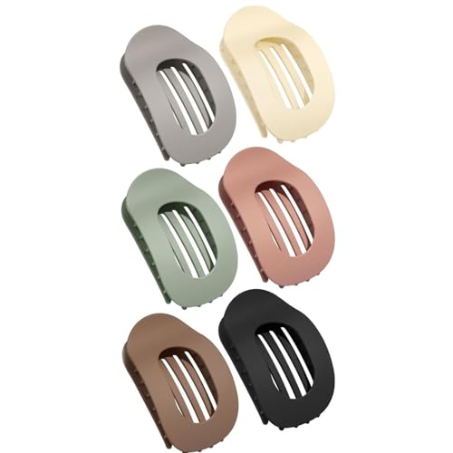 Simple Elegant Duckbill Hair Clip, Flat Claw Clips for Girls, Oval Hair Clips for Women, Pointed Duckbill Hair Clips for Thick Medium Thin Hair, Strong Hold No Slip Hair Barrettes (6PC-F) von Bpoeee