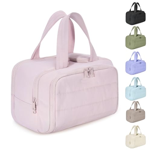 Travel Toiletry Bag for Women, Standing Makeup Bags, Large Capacity Wide-Open Travel Cosmetic Bag, 4 in 1 Multi Functional Lightweight Makeup Bags (#1) von Bpoeee