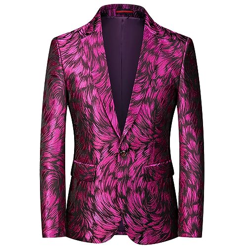 Bqxxdeo Ausgefallener Print-Blazer Für Herren Lässig Schmal Geschnitten Für Bühne Abschlussball Party von Bqxxdeo