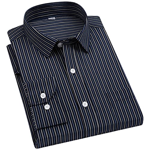 Bqxxdeo Gestreiftes Hemd Mit Langen Ärmeln Für Herren Formale Büro-Business-Hemden k09 Stripes 4XL von Bqxxdeo