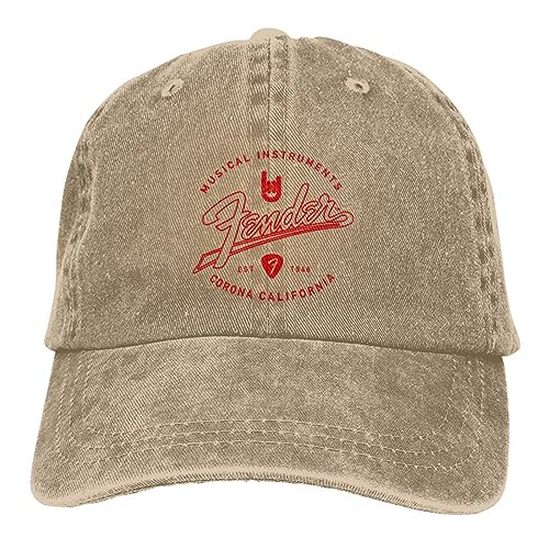 Baseballkappe Hip-Hop Fender Musical Gitarre Baseballkappe Merch Mode Distressed Gewaschene Sonnenkappe Unisex Outdoor Running Golf Hüte Kappe Geburtstagsgeschenk Weihnachtshut von BrAvee