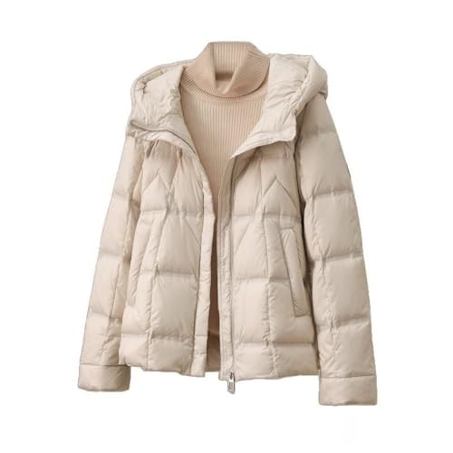 BrOleo Damen Pufferjacke,leicht,warm,kurz,Daunenjacke,Mantel,modisch,winddicht,Oberbekleidung mit Tasche,isolierte Jacke,Arbeit im Freien,Geschenke für Damen,Herbst und Winter,Aprikose,M von BrOleo