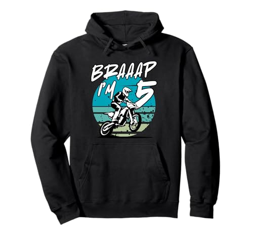 Kids Braaap Im 5 Dirt Bike 5th Birthday Bday Motocross Boys Pullover Hoodie von Braaap Dirt Bike Birthday Turning 5 Bday Motocross