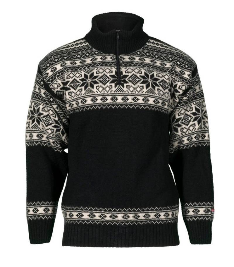 Bråtens Wollpullover Schneestern Norwegerpullover - Farbe schwarz - rauhe Wolle von Bråtens