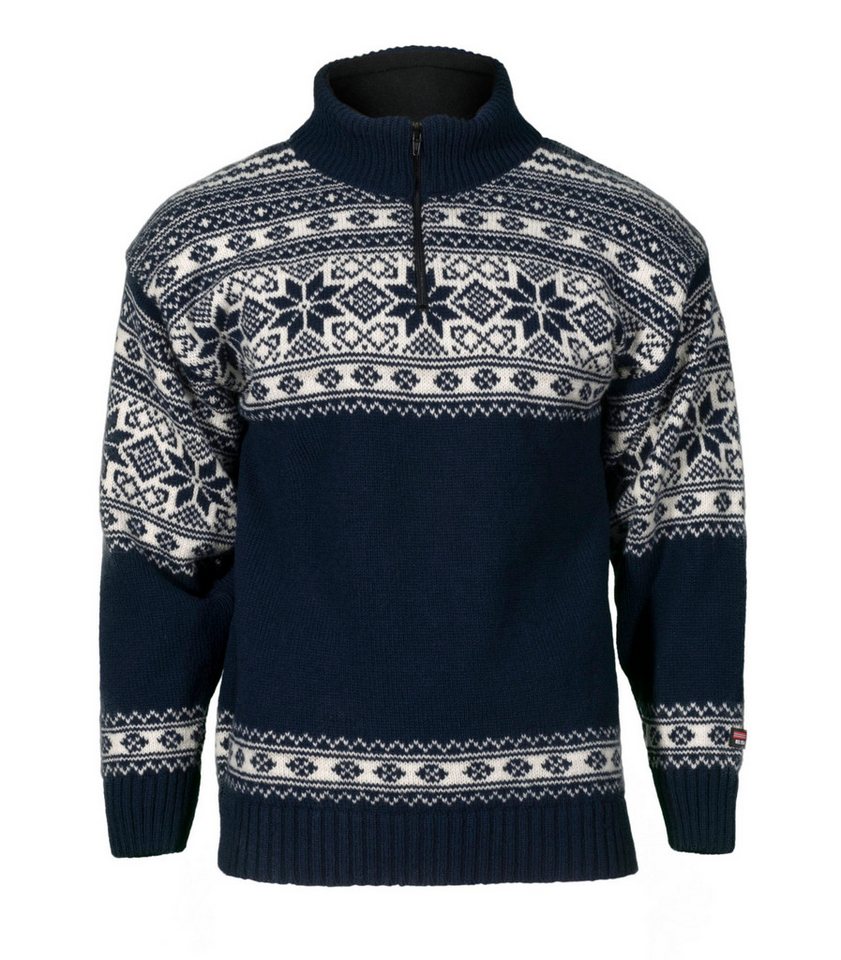 Bråtens Wollpullover Wollpullover Schneestern Norwegerpullover - Farbe dunkel-blau - raue Wolle von Bråtens