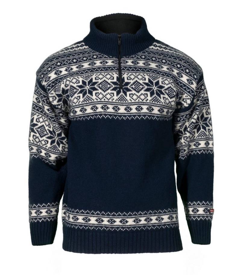 Bråtens Wollpullover Wollpullover Schneestern Norwegerpullover - Farbe dunkel-blau - raue Wolle von Bråtens