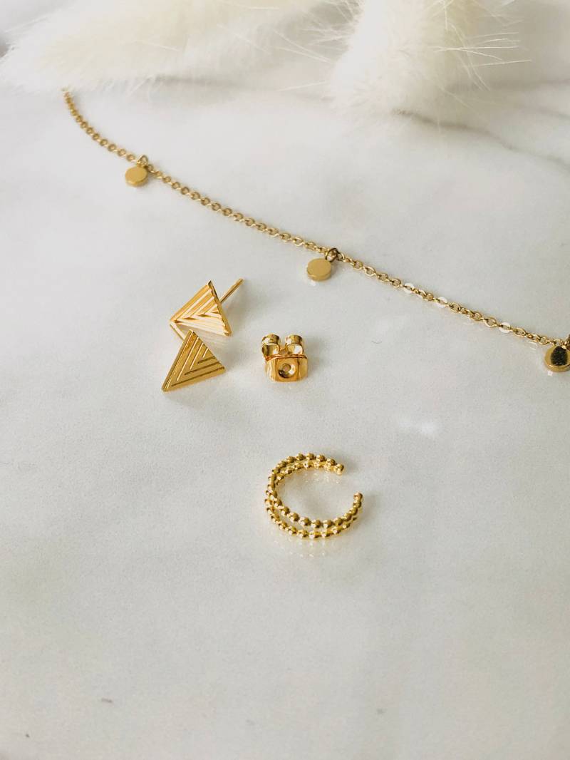 Earcuff 925Er Silber/Farbwahl/ Silber Gold/ Ohrklemme Ohr Manschette Kügelchen Kein Ohrloch Fake Piercing Geschenk von Brabiis