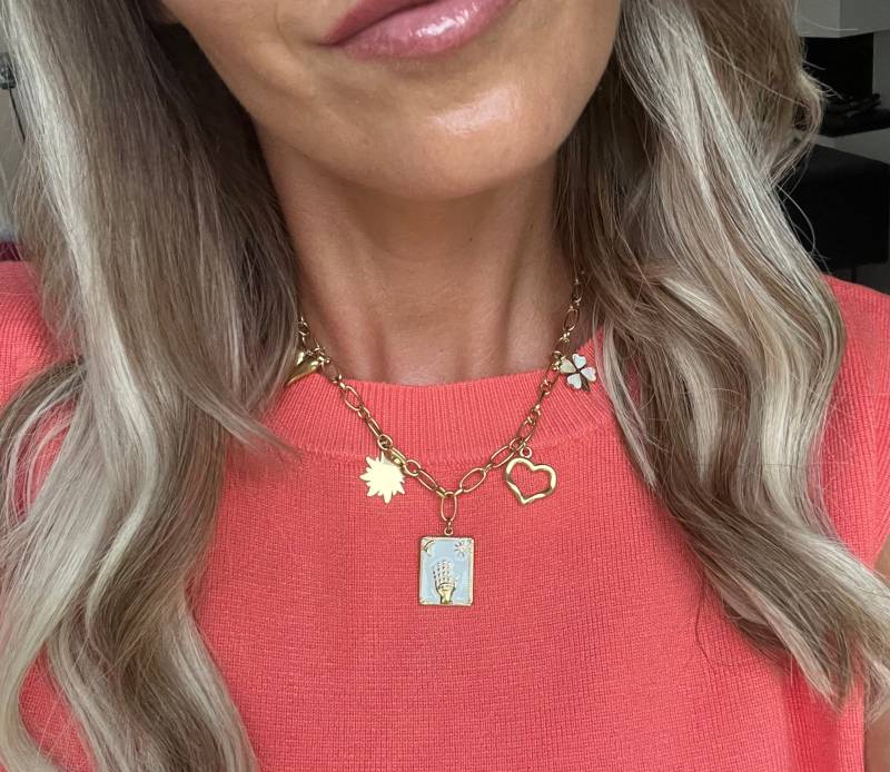 Halskette Cleo | Kette Kleeblatt Blumen Statement Ankerkette Edelstahl 14 Karat Vergoldung Luxus von Brabiis