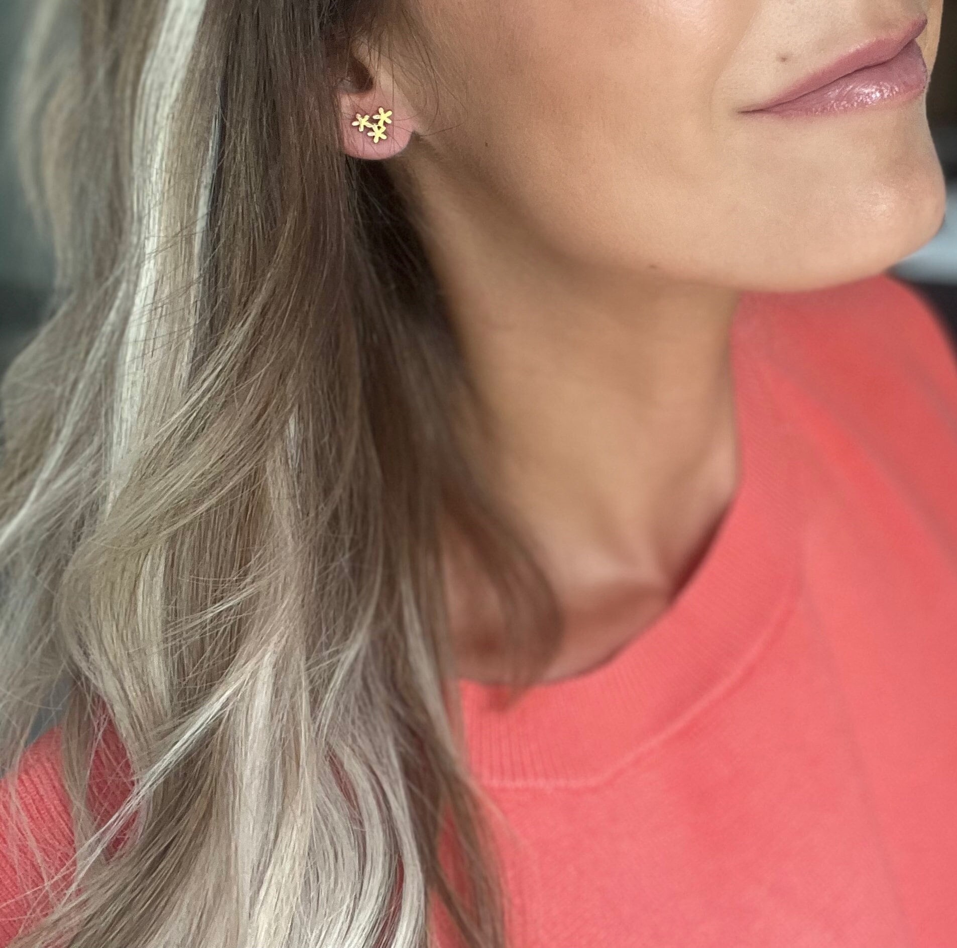 Mini Ohrstecker Blumen Blüte Gold Silber Roségold von Brabiis