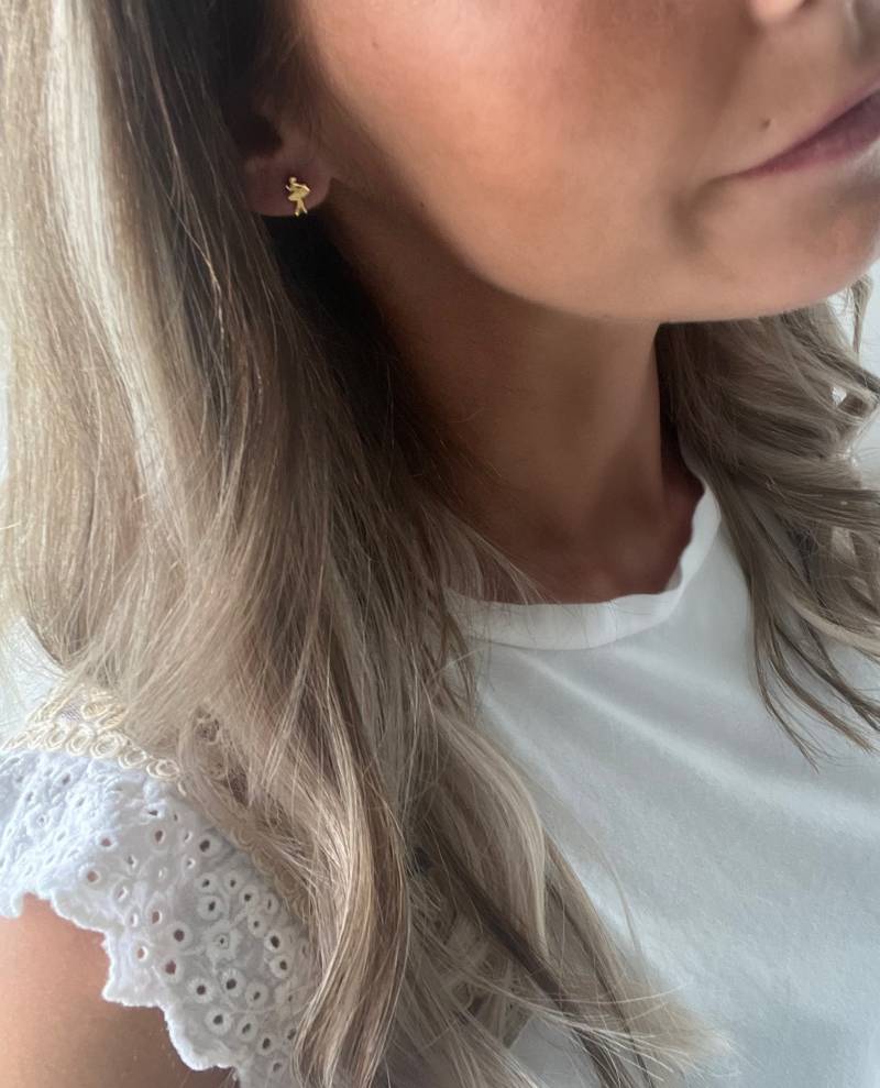 Mini Ohrstecker I Ballerina Tänzerin Fee Elfe Gold Silber Roségold Kinderohrstecker von Brabiis